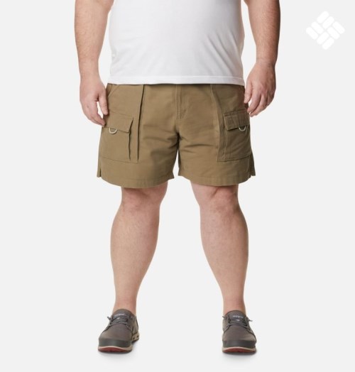 Men's Columbia PFG Brewha II Shorts Khaki | Plus Size CA-D4L30